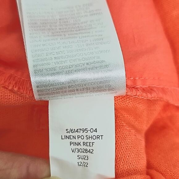 GAP Womens Linen/Rayon Blend Elastic Waist 4 Pocket Coral Shorts Size S (NWT) - Picture 10 of 10